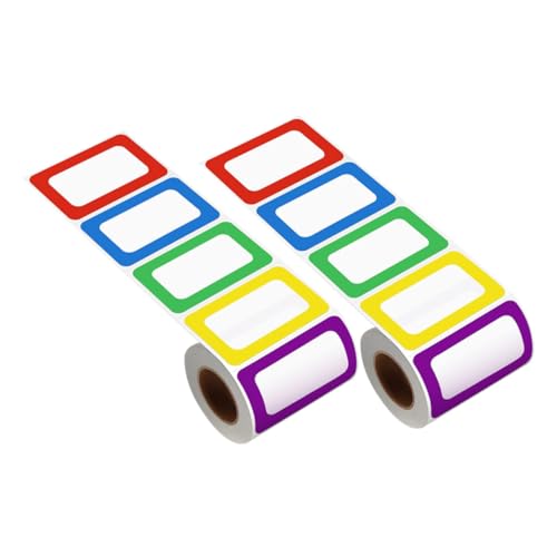 TOGEVAL 2 Rollen Etikettenaufkleber Set, Süße Etikettenaufkleber, Kraft Namensschild Aufkleber, Namensaufkleber, Beschreibbare Namensaufkleber, Namensschilder, Namensetiketten, von TOGEVAL