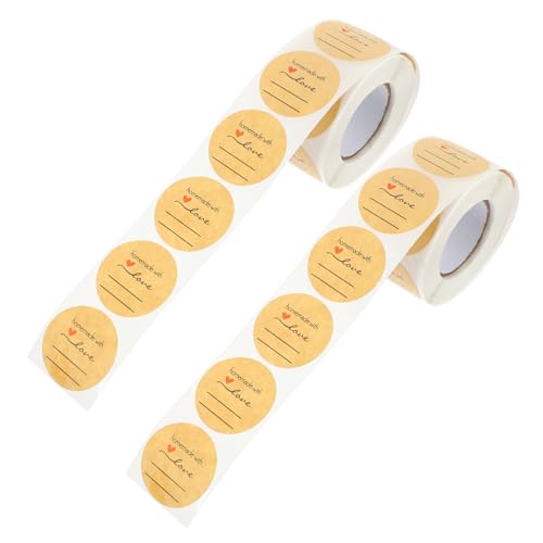 TOGEVAL 2 Rollen Handmade Backetiketten Rund Selbstklebend für Kleine Unternehmen DIY Geschenkverpackung und Bäckerei Vielseitige Aufkleber für Gläser und Verpackungen TOGEVAL 2 Rollen Handmade Backetiketten Rund Selbstklebend für Kleine Unternehmen DIY Geschenkverpackung und Bäckerei Vielseitige Aufkleber für Gläser und Verpackungen von TOGEVAL