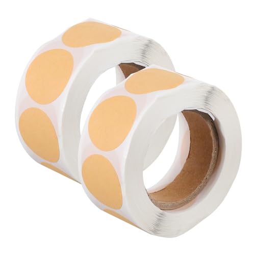 TOGEVAL 2 Rollen Kraftpapier Selbstklebende Runde Blanko Etiketten Aufkleber DIY Label Sticker für Geschenke Flaschen Vorratsboxen Aufbewahrung und Dekoration von TOGEVAL