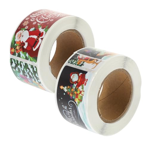 TOGEVAL 2 Rollen Weihnachtsaufkleber Selbstklebend Sealing Label Aufkleber für Geschenktüten Geschenkverpackung Verschluss Etiketten mit Süßen Mustern und Glatter Schreibfläche TOGEVAL 2 Rollen Weihnachtsaufkleber Selbstklebend Sealing Label Aufkleber für Geschenktüten Geschenkverpackung Verschluss Etiketten mit Süßen Mustern und Glatter Schreibfläche von TOGEVAL