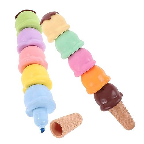 TOGEVAL 2 Sätze Eiscreme Förmige Textmarker Stapelbare Bunte Studenten Buchmarker Schnell Trocknende Scrapbook Marker für Schule und Büro Glattes Schreiben Farben Macaron und Schokolade TOGEVAL 2 Sätze Eiscreme Förmige Textmarker Stapelbare Bunte Studenten Buchmarker Schnell Trocknende Scrapbook Marker für Schule und Büro Glattes Schreiben Farben Macaron und Schokolade von TOGEVAL