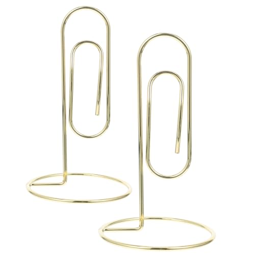TOGEVAL 2 Stück Goldene Metallkartenhalter Elegante Clipständer für Fotos Tischkarten und Visitenkarten Multifunktionale Büro Accessoires für Veranstaltungen und Organisation von TOGEVAL