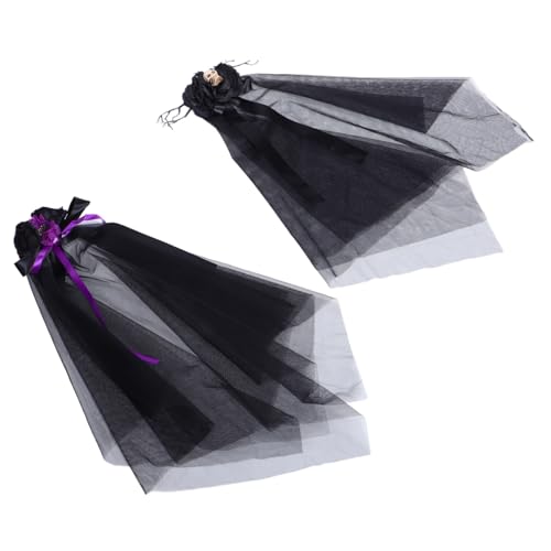 TOGEVAL 2 Stück Gothic Schleier Kopfstück Schwarzer Spitzen-schleier Halloween Braut Haarschmuck Leicht Tragbar Für Kostümpartys Fotoshootings Und Gothic-events TOGEVAL 2 Stück Gothic Schleier Kopfstück Schwarzer Spitzen-schleier Halloween Braut Haarschmuck Leicht Tragbar Für Kostümpartys Fotoshootings Und Gothic-events von TOGEVAL