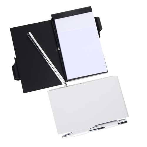 TOGEVAL 2 Stück Metall Pocket Notizblock mit Stift und Etui Tragbar Dickes Papier Reißfest für Büro Schule und Zuhause Schwarz und Silber Robustes Design zum Schnellen Notieren Unterwegs TOGEVAL 2 Stück Metall Pocket Notizblock mit Stift und Etui Tragbar Dickes Papier Reißfest für Büro Schule und Zuhause Schwarz und Silber Robustes Design zum Schnellen Notieren Unterwegs von TOGEVAL