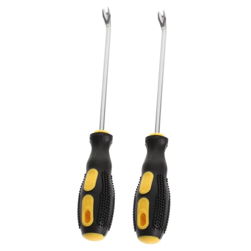TOGEVAL 2 Stück Nagelzieher Förmigen Doppelzinken Ergonomischer Gummigriff Stabiler Tack Puller für Polstermöbel Möbelstoffe und Heimwerker Geeignet für Nagel Klammerentfernung von TOGEVAL