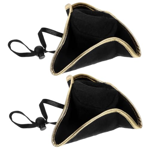 TOGEVAL 2 Stück Piratenhut Teiliges Karneval Cosplay Zubehör Hautfreundlich Bequem Strapazierfähig für Mottoparty Rollenspiel Karneval Halloween Party von TOGEVAL