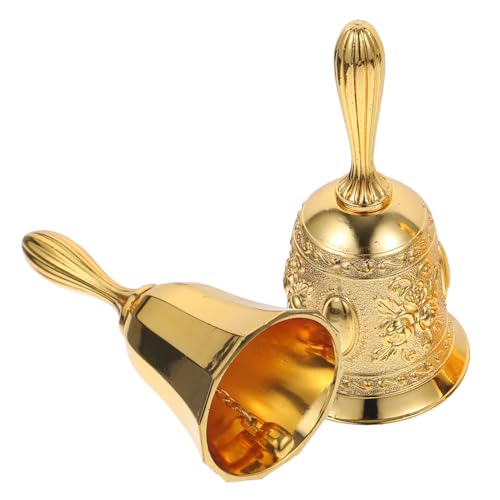 TOGEVAL 2 Stück Retro Handglocke aus Kupferlegierung Klassische Service und Tischglocke für Restaurant Hotel Schule Hochzeit Vielseitig als Dinner Bell Bar Bell Dekoratives TOGEVAL 2 Stück Retro Handglocke aus Kupferlegierung Klassische Service und Tischglocke für Restaurant Hotel Schule Hochzeit Vielseitig als Dinner Bell Bar Bell Dekoratives von TOGEVAL