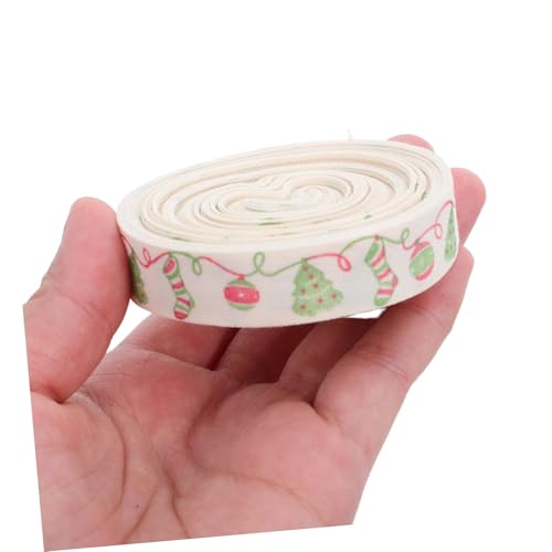 TOGEVAL 2 Stück Teiliges Weihnachtsband aus Baumwolle Schneemann Schneeflockenmuster Faderesistente DIY Geschenkband Schleifen für Kränze Baumschmuck und Festliche Dekorationen von TOGEVAL