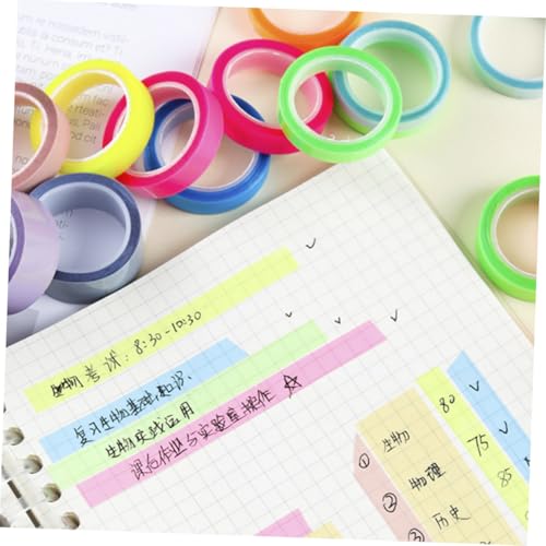 TOGEVAL 20 Rollen Transparente Multifunktionale Haftnotizen Wasserfeste Ablösbare Highlight tapes Portable Buchmarker Farben Breit Lang Praktisches für Schule und Büro von TOGEVAL