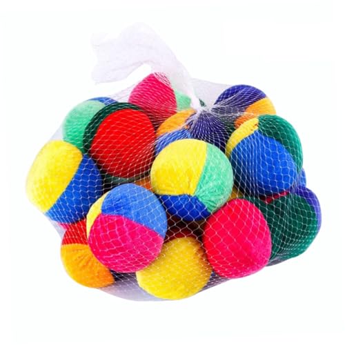 TOGEVAL 20 Stück Buntes Sandbeutelspielzeug Jonglierball Jonglierball für Jongliertasche aus Stoff jonglieren mit Sitzsäcken Jonglierbälle Zufällige Farbe von TOGEVAL