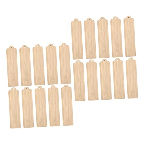TOGEVAL 20 Stück Holz Lesezeichen Blanko DIY Crafting Zubehör für Kreative Bastelprojekte für Persönliche Lesezeichen Anhänger und Dekorationen von TOGEVAL