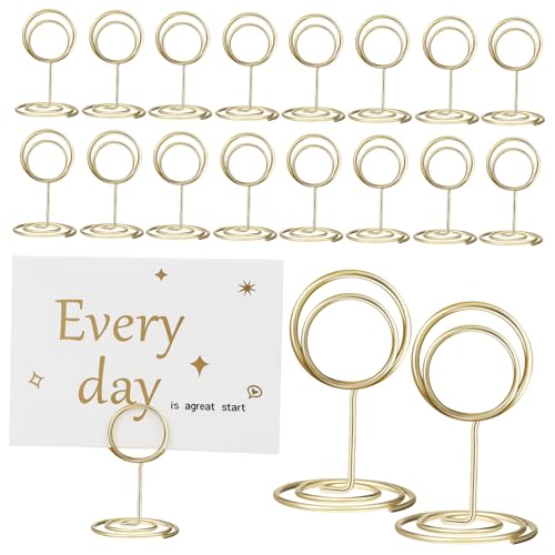 TOGEVAL 20 Stück Mini Goldfarbene Tischkartenhalter Runde Basis Stabile Fotokartenhalter Platzkartenhalter für Hochzeit Party Büro Dekoration TOGEVAL 20 Stück Mini Goldfarbene Tischkartenhalter Runde Basis Stabile Fotokartenhalter Platzkartenhalter für Hochzeit Party Büro Dekoration von TOGEVAL