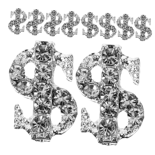 TOGEVAL 20 Stück Nagelcharms Dollarzeichen Metall Nagelschmuck für Kreative Nagelkunst für DIY Maniküre Hochzeiten Partys und Mehr von TOGEVAL