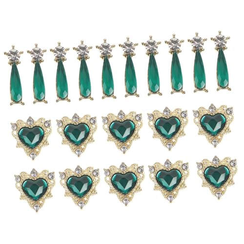 TOGEVAL 20 Stück Nagelcharms für Maniküre Kreative Flache Designs Metallische Nagelaccessoires für DIY Nagelkunst für Verschiedene Anlässe und Looks von TOGEVAL