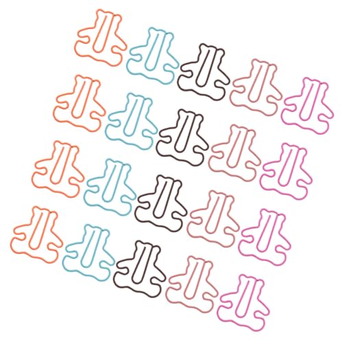 TOGEVAL 20 Stück Teiliges Bärenförmige Büroklammern Bunte Metall Paper Clips Tragbare Aktenklammern Kreative Lesezeichen für Büro Schule und Zuhause von TOGEVAL