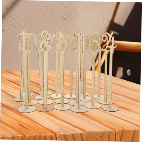 TOGEVAL 20 Stück Teiliges Holz tischnummern mit Ständer Nachhaltige Sitzplatznummernschilder für Hochzeiten Partys Events Elegante Minimalistische Dekoration Wiederverwendbar Vielseitig von TOGEVAL