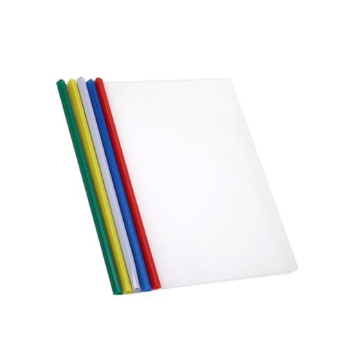 TOGEVAL 20 Stück Teiliges Kunststoff Aktenordner mit Transparenten Schnellheftern Rutschfeste Klemmleisten Farbige Schiebebalken Leichter Papier Organizer für Büro Schule Zufällige Farbe von TOGEVAL
