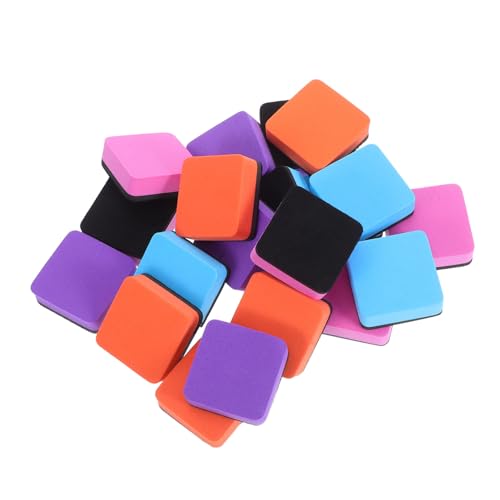 TOGEVAL 20 Stück Teiliges Magnetisches Whiteboard-eraser Filz und EVA Wiederverwendbare Kleine Quadratische Trockenlöschertücher Kratzfreie Whiteboard Glasboard-reiniger für Schule Büro von TOGEVAL