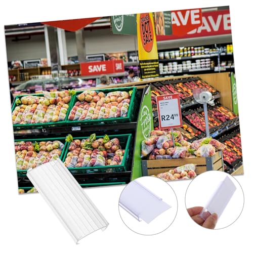 TOGEVAL 20 Stück Teiliges Transparentes Preisschildhalter Stabile PVC Etikettenhalter Kartenschlitz Wiederverwendbar Leicht Einfach zu Befestigen für Regale und Supermarktpreise TOGEVAL 20 Stück Teiliges Transparentes Preisschildhalter Stabile PVC Etikettenhalter Kartenschlitz Wiederverwendbar Leicht Einfach zu Befestigen für Regale und Supermarktpreise von TOGEVAL