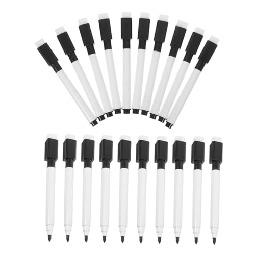 TOGEVAL 20 Stück Teiliges Whiteboard Marker mit Schwarzer Tinte und Integriertem Radiergummi Abwischbare Wasserbasierte Stifte für Whiteboards Glas für Schule Büro und Zuhause TOGEVAL 20 Stück Teiliges Whiteboard Marker mit Schwarzer Tinte und Integriertem Radiergummi Abwischbare Wasserbasierte Stifte für Whiteboards Glas für Schule Büro und Zuhause von TOGEVAL