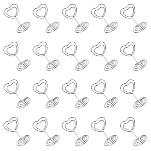 TOGEVAL 20 Stück Tischkartenhalter Metall mit Stabilem Sockel Silberne Memo Clips für Fotos Platzkarten Hochzeit Party Kreative Herzform Vielseitig Einsetzbar Dekorativ und Langlebig TOGEVAL 20 Stück Tischkartenhalter Metall mit Stabilem Sockel Silberne Memo Clips für Fotos Platzkarten Hochzeit Party Kreative Herzform Vielseitig Einsetzbar Dekorativ und Langlebig von TOGEVAL