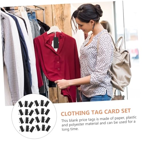 TOGEVAL 200 Satz Teiliges Preisschild mit Schwarzen Papieranhängern und Schnüren Kleidungsetiketten zum Beschriften Vielseitige Hängeetiketten für Bekleidung Schuhe Taschen für von TOGEVAL