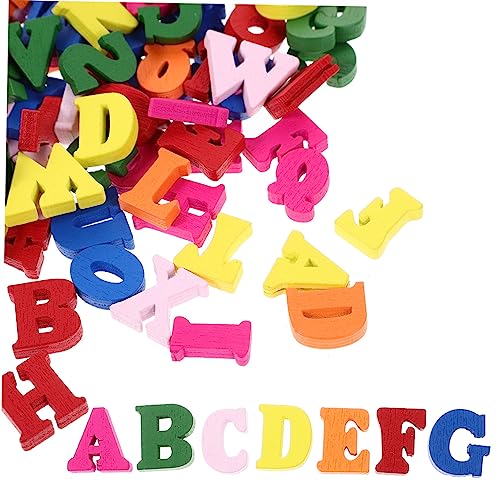TOGEVAL 200 Stück Teiliges Hohe Bunte Alphabet dekorationen für DIY Basteln Handgemachte Holzbuchstaben für Wohnraum Kinderzimmer Scrapbooking und Kreative Raumgestaltung von TOGEVAL