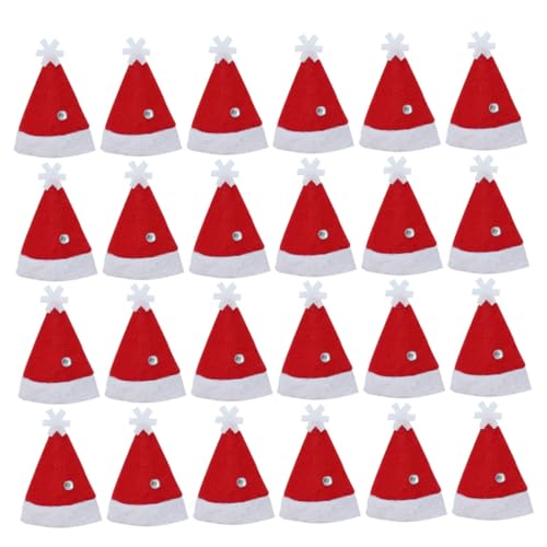 TOGEVAL 24 Stk. Teiliges Mini Weihnachtsmützen Lollipop Wraps Festliche Weihnachtsdekoration Wiederverwendbare Candy Toppers Mini Hüte für Party und Bastelzubehör von TOGEVAL
