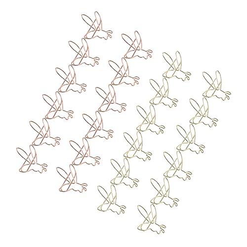 TOGEVAL 24 Stück Teiliges Kleine Metall Büroklammern in Bienenform aus Zinklegierung Langlebige Dokumentenclips für Schule Büro und Aktenorganisation Goldene und Roségoldene Farben von TOGEVAL