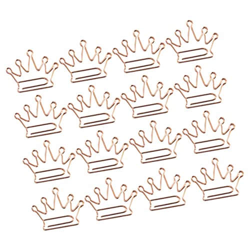 TOGEVAL 24 Stück Teiliges Kronenförmige Rosegold Büroklammern Kreative Lesezeichen Starke Metallclips Für Büro Schule Und Partys Als Papierhalter Und Dokumentenklammer von TOGEVAL