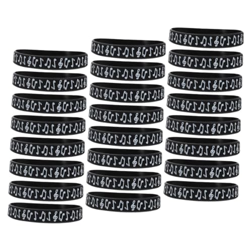TOGEVAL 24 Stück Teiliges Silikon Armband mit Musiknoten Weiche Bequeme Gummiarmbänder für Musikpartys Geburtstage Outdoor Events und Partys Modische Dekoration von TOGEVAL
