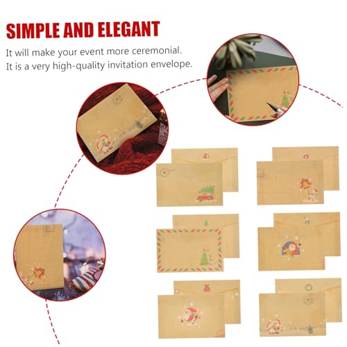 TOGEVAL 24 Stück Teiliges Vintage Kraftpapier Einladungskarten Umschläge Robuste Briefumschläge mit Elegantem Retro Design Vielseitig Einsetzbar für Hochzeit Geburtstag Weihnachtsfeier und von TOGEVAL