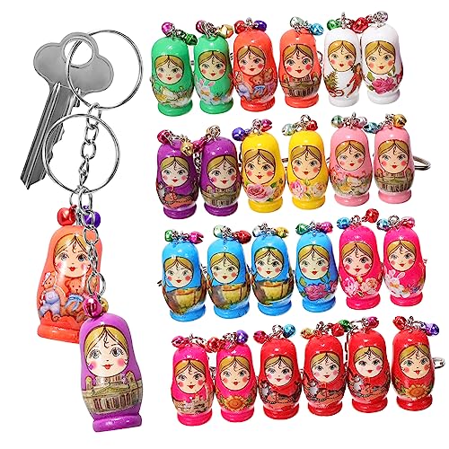 TOGEVAL 24 Stücke Russische Matroschka Schlüsselanhänger Mit Glocken Kreative Holz Puppen Anhänger Für Taschen Rucksäcke Perfekte Geschenkidee Für Kinder Und Feiertage TOGEVAL 24 Stücke Russische Matroschka Schlüsselanhänger Mit Glocken Kreative Holz Puppen Anhänger Für Taschen Rucksäcke Perfekte Geschenkidee Für Kinder Und Feiertage von TOGEVAL