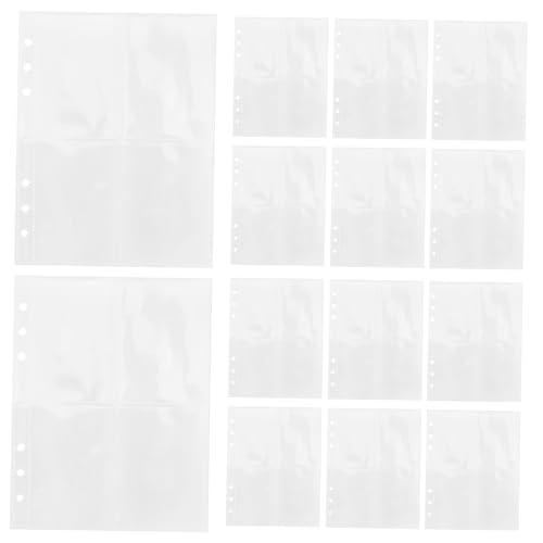 TOGEVAL 25 Blatt Teiliges Budget Binder Einlagen aus Langlebigem PVC Wiederverwendbare Umschläge mit Vorgebohrten Löchern Praktische Einstecktaschen für Quittungen Karten und Belege von TOGEVAL