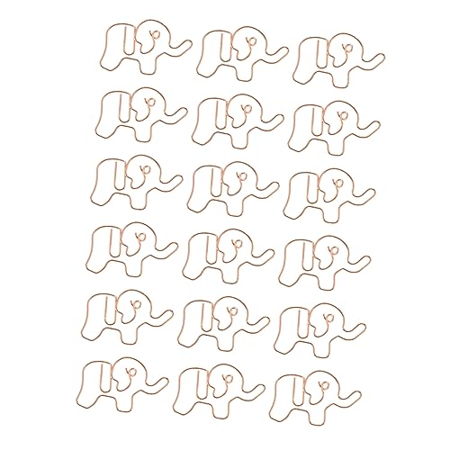 TOGEVAL 25 Stück Elefantenförmige Metall Lesezeichen Clips Kreative Büroklammern für Schule und Büro Stilvolle Schreibwaren mit Roségold Finish als oder Dekoration von TOGEVAL