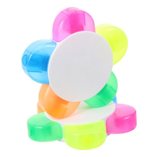 TOGEVAL 2Stücke Halbblütenförmige Fluoreszierende Highlighter Stifte Marker für Notizen Leuchtende für Schule und Büro für Erwachsene von TOGEVAL