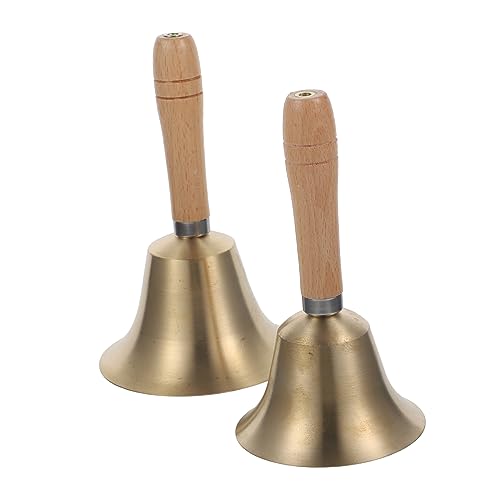 TOGEVAL 2Stücke Handglocken Dekorative Tischglocken für Weihnachten Restaurant und Schule Langlebig und Vielseitig Einsetzbar Retro Design von TOGEVAL