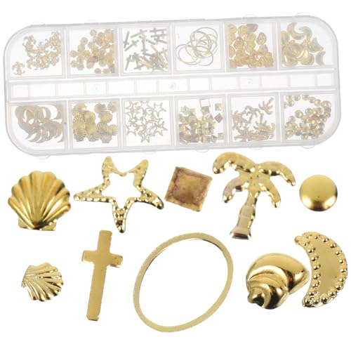 TOGEVAL 3 Box Teilige Metall Nail Art Sticker DIY Maniküre Dekorationen mit Verschiedenen Mustern pro Box Pack für Nagelkunst Schmuckherstellung und Kreative Bastelprojekte von TOGEVAL
