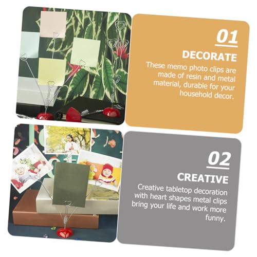 TOGEVAL 3 Stück Herzförmige Tischkartenhalter aus Harz Memo Fotoclips für Notizen Menükarten Tischdekorationen Praktischer Kartenhalter für Büro Restaurant und Zuhause TOGEVAL 3 Stück Herzförmige Tischkartenhalter aus Harz Memo Fotoclips für Notizen Menükarten Tischdekorationen Praktischer Kartenhalter für Büro Restaurant und Zuhause von TOGEVAL