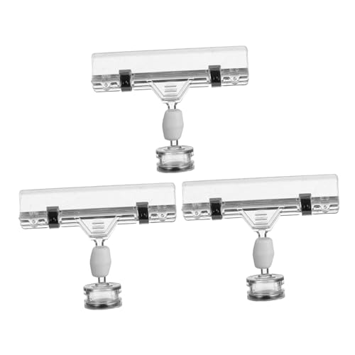 TOGEVAL 3 Stück Preisschildhalter mit Starkem Magnetclip Transparenter Pop Display Clip für Werbung Preisschilder Namenskarten für Supermarkt Büro und Tischdekoration TOGEVAL 3 Stück Preisschildhalter mit Starkem Magnetclip Transparenter Pop Display Clip für Werbung Preisschilder Namenskarten für Supermarkt Büro und Tischdekoration von TOGEVAL