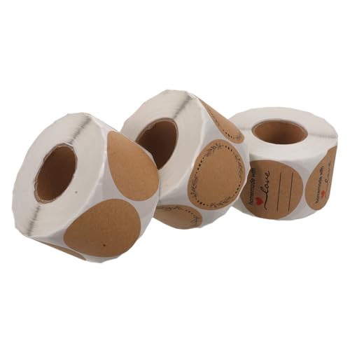 TOGEVAL 3 Stück Runde Selbstklebende Klebeetiketten Rolle Blanko Siegelaufkleber mit Beschreibbarer Oberfläche zum Beschriften Versiegeln und Verpacken für Kleine Unternehmen TOGEVAL 3 Stück Runde Selbstklebende Klebeetiketten Rolle Blanko Siegelaufkleber mit Beschreibbarer Oberfläche zum Beschriften Versiegeln und Verpacken für Kleine Unternehmen von TOGEVAL