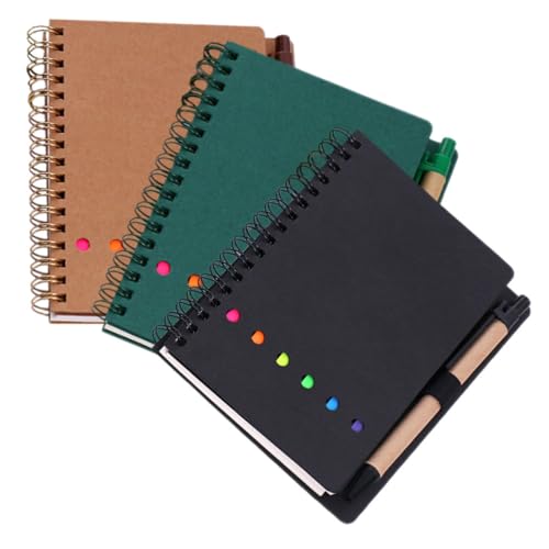 TOGEVAL 3 Stück Teiliges Spiral Notizbuch mit Haftnotizen Glattes Schreibpapier Dekorativer Tagesplaner für Büro Schule und Alltag Leicht Tragbar für Terminplanung und Notizen TOGEVAL 3 Stück Teiliges Spiral Notizbuch mit Haftnotizen Glattes Schreibpapier Dekorativer Tagesplaner für Büro Schule und Alltag Leicht Tragbar für Terminplanung und Notizen von TOGEVAL