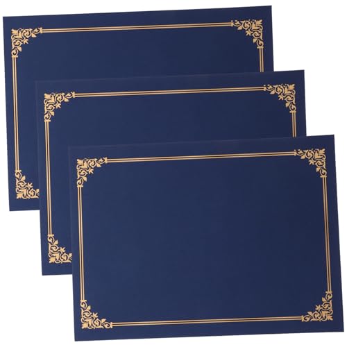 TOGEVAL 3 Stück Teiliges Urkundenhüllen aus Stabilem Papier Langlebige Dokumentenumschläge für Zertifikate und Auszeichnungen Praktische Papierhüllen in Dunkelblau für Abschluss TOGEVAL 3 Stück Teiliges Urkundenhüllen aus Stabilem Papier Langlebige Dokumentenumschläge für Zertifikate und Auszeichnungen Praktische Papierhüllen in Dunkelblau für Abschluss von TOGEVAL