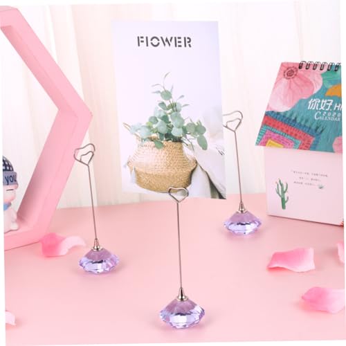 TOGEVAL 3 Stücke Teiliges Memo Clip Herzform aus Metall mit Diamant Basis Stabiler Notizhalter für Karten Fotos Halter für Büro Hochzeit Party Wohnkultur von TOGEVAL