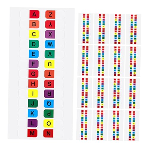 TOGEVAL 30 Blatt Bunte Buchstaben Indexetiketten Selbstklebend Alphabetische Lernseitenmarker Vielseitige Klebetabs für Büro Schule Zuhause zum Markieren und Organisieren von TOGEVAL