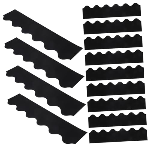 TOGEVAL 30 Blatt Tafelaufkleber Abdeckung Grenze des Klassenzimmers Bretter erste Filz Pinnwand deko Aufkleber für Tafelrand Grenzaufkleber Kleber Bulletin Board Grenze Papier Schwarz von TOGEVAL