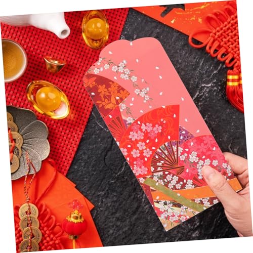 TOGEVAL 30 Stück Teiliges Japanische Rote Umschläge aus Hochwertigem Traditionelle Geldgeschenktaschen mit Kirschblüten und Fächerdesign für Hochzeit Neujahr Feierlichkeiten und von TOGEVAL