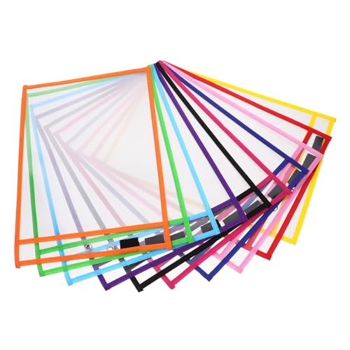 TOGEVAL 30 Stück Teiliges PVC Dry Erase Taschen Wiederverwendbar Abwischbar Mit Stifthalter Metallöse Büro Schule Schreibwaren Zufällige Farbe TOGEVAL 30 Stück Teiliges PVC Dry Erase Taschen Wiederverwendbar Abwischbar Mit Stifthalter Metallöse Büro Schule Schreibwaren Zufällige Farbe von TOGEVAL