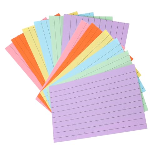 TOGEVAL 300 Stück Bunte Linierten Karteikarten Doppelseitige Notizkarten für Studium Büro und Organisation von Aufzeichnungen ohne Löcher für Notizen und Lernkarten von TOGEVAL