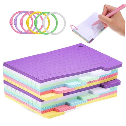 TOGEVAL 300Blätter Linierte Karteikarten mit Gelochten Speicherkarten und Stabilen Ringbindern Verschiedenen für Einfaches Sortieren und Lernen für Notizen und Flashcards TOGEVAL 300Blätter Linierte Karteikarten mit Gelochten Speicherkarten und Stabilen Ringbindern Verschiedenen für Einfaches Sortieren und Lernen für Notizen und Flashcards von TOGEVAL